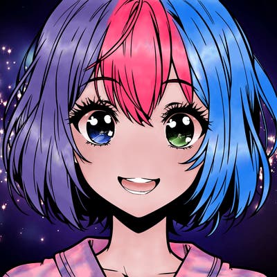anime short hair realistic girl smiling