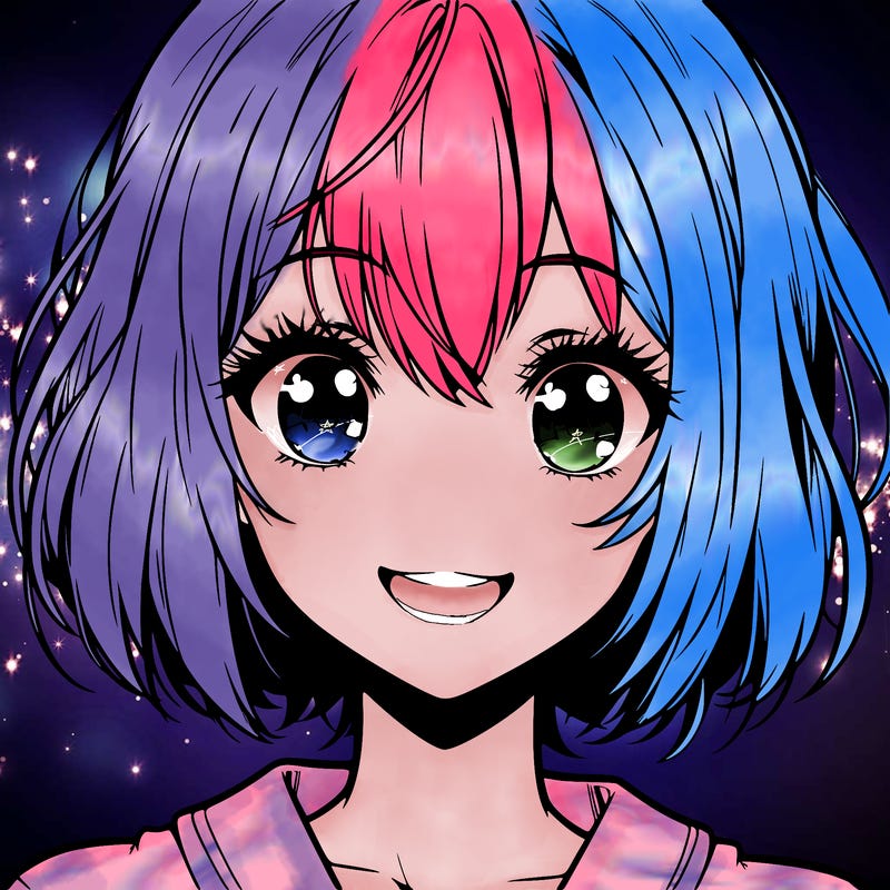 anime short hair realistic girl smiling
