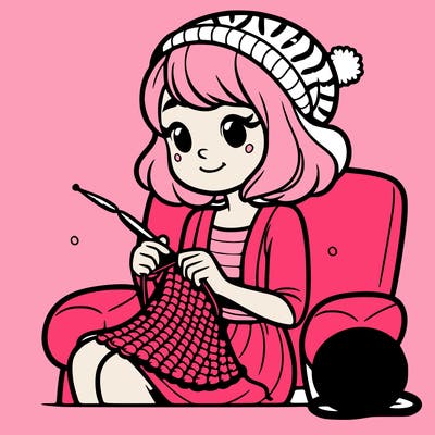 woman crocheting
