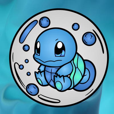 squirtle in a bubble