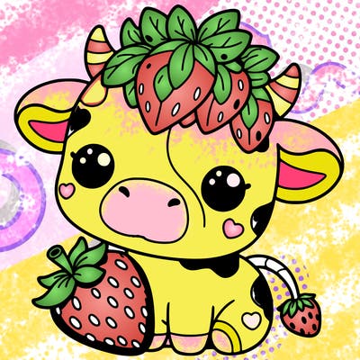 cute strawberry cow