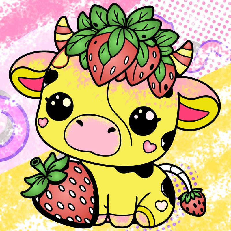 cute strawberry cow