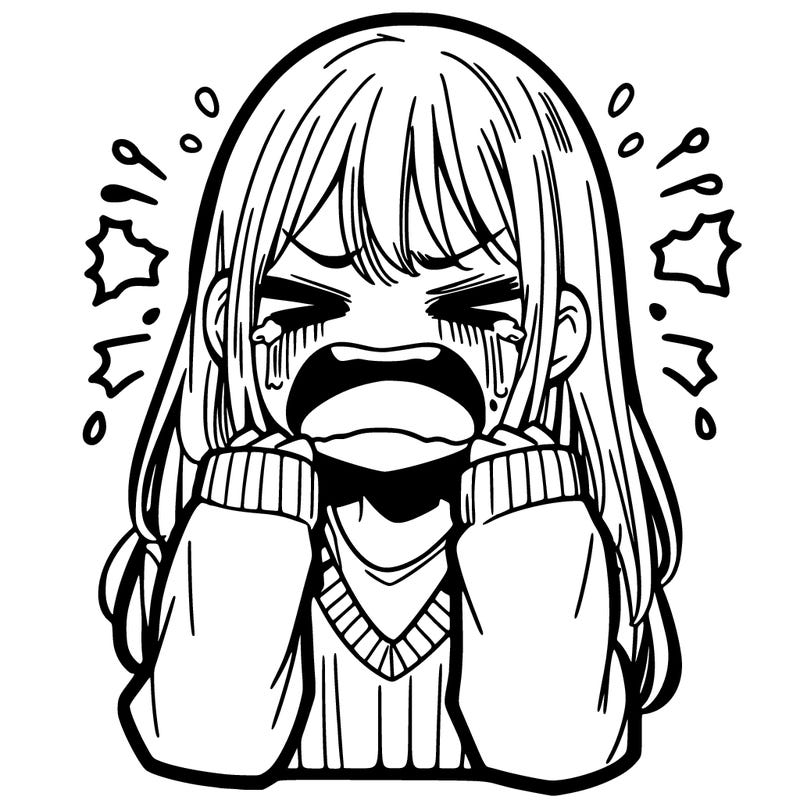 sad girl manga screaming and shouting
