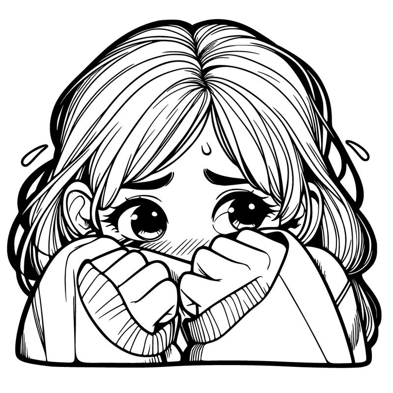 realistic girl trying to hide