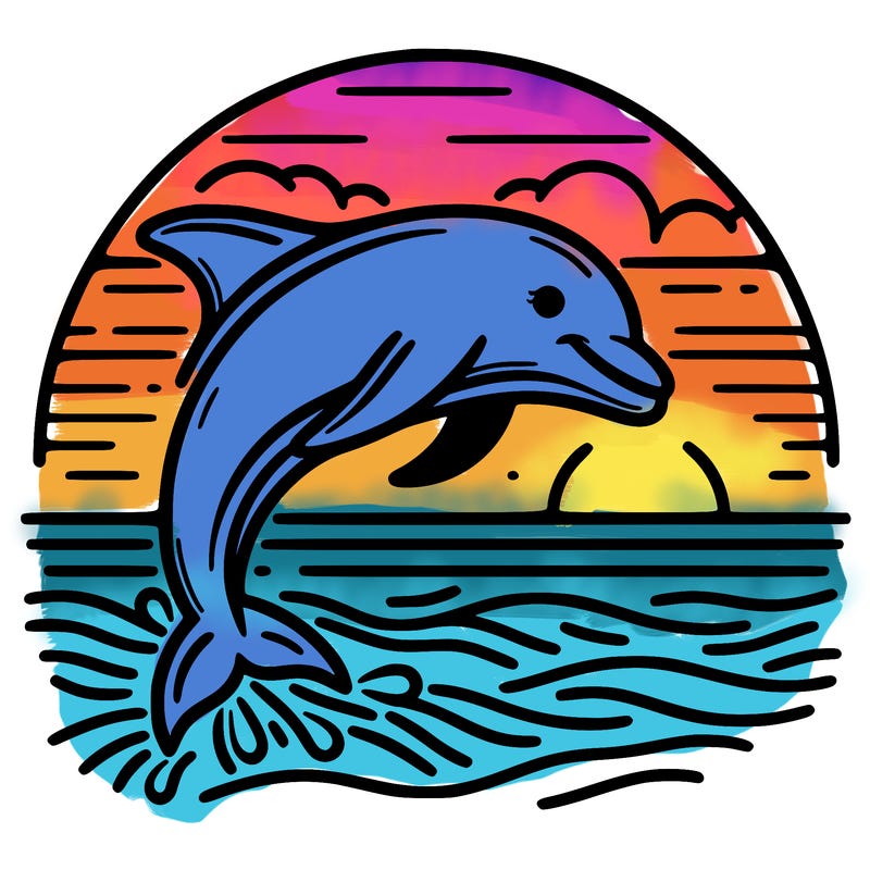 dolphin in a sunset