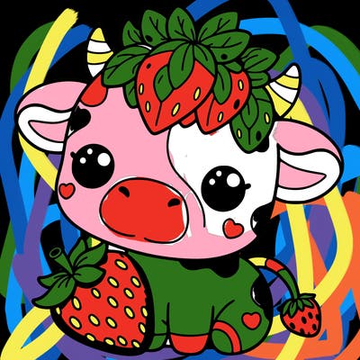 cute strawberry cow