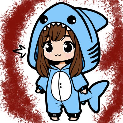 girl in shark onesie