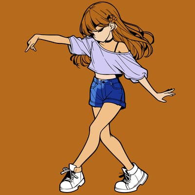 realistic girl danceing