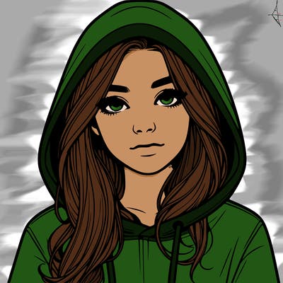 realistic girl with a hoodie