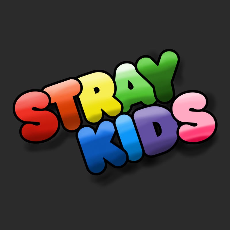 bubble letters saying stray kids