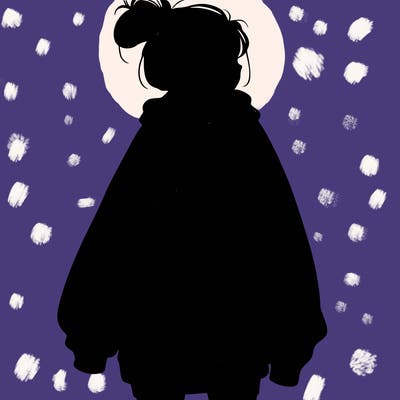 realistic girl with a oversized sweatshirt on and a bun