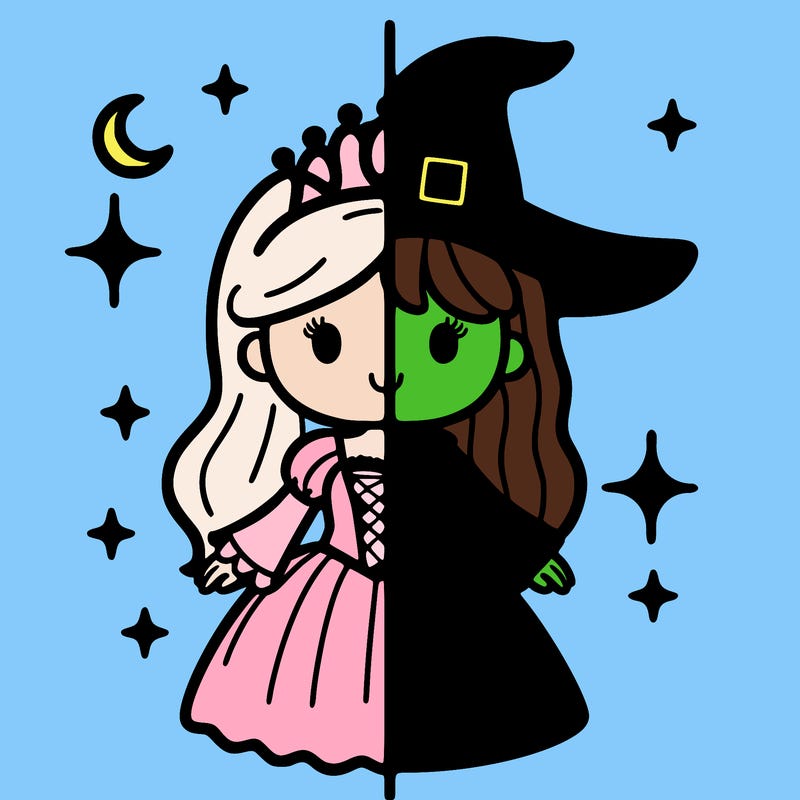 split princess and witch