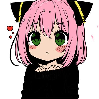 shy anime catgirl