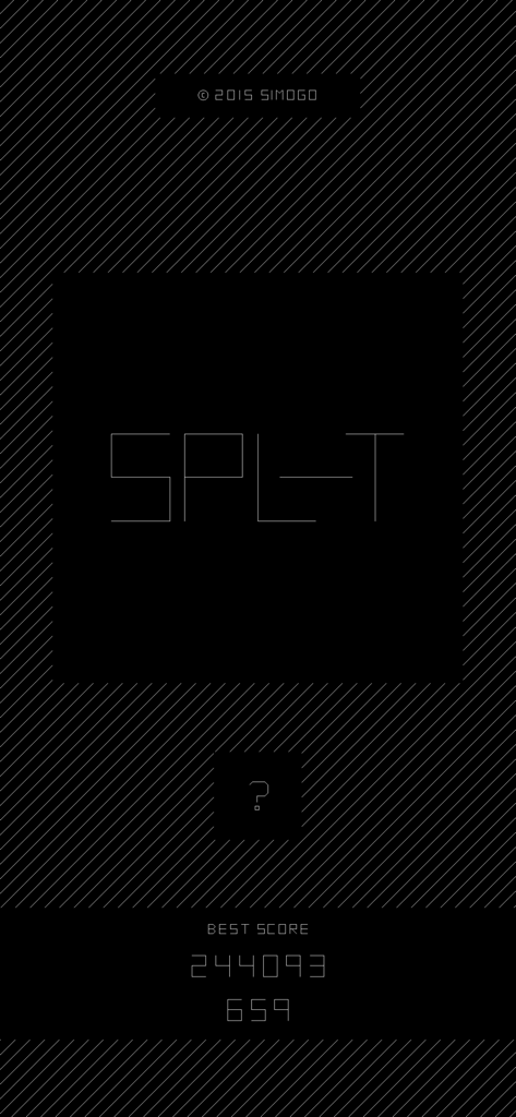 SPL-T - SPL-T minimalist puzzle game title screen showing the logo and best score