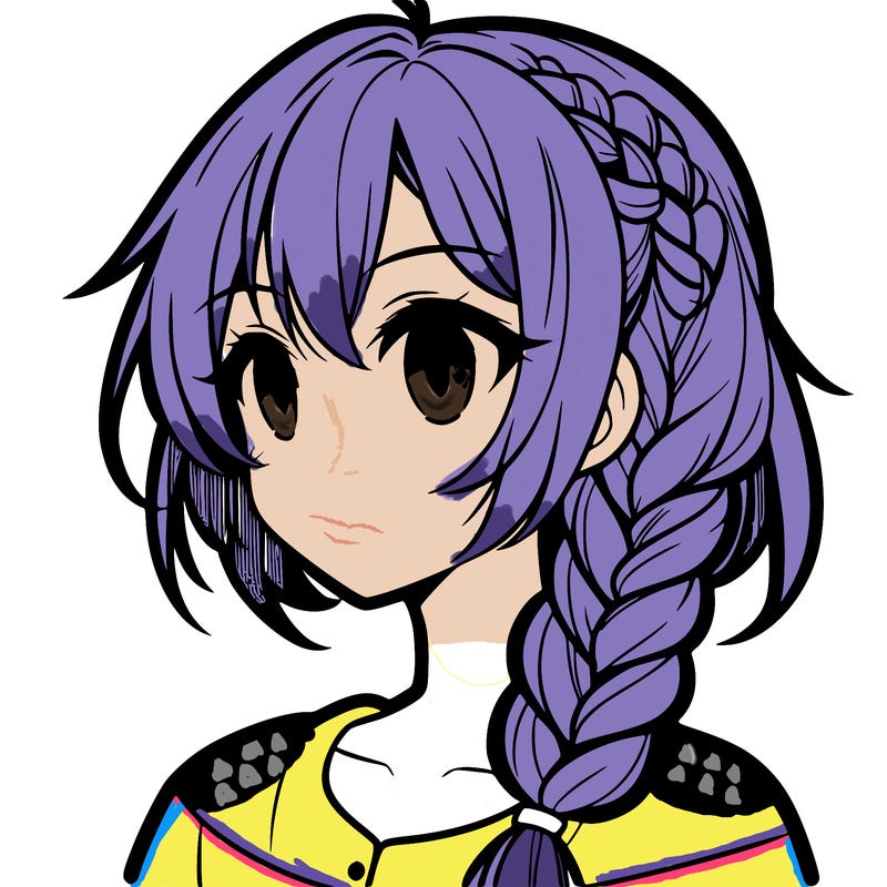 anime girl with a left side braid