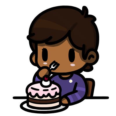 someone eating cake