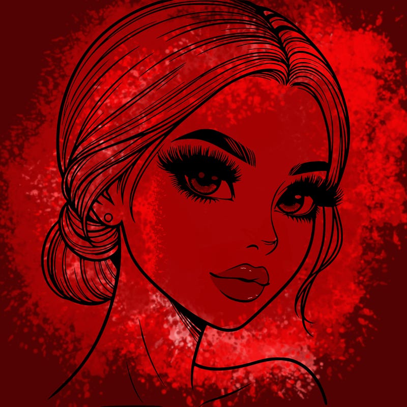 realistic girl with lashes