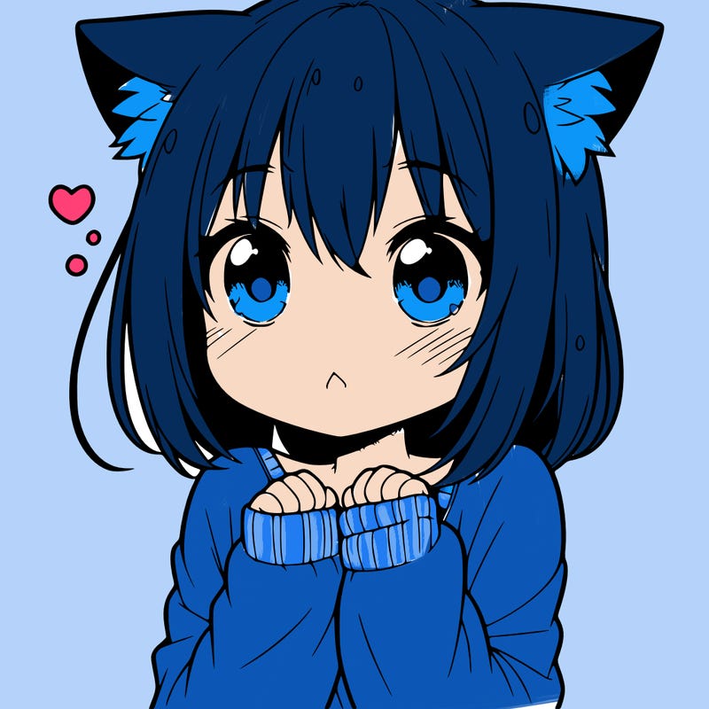 shy anime catgirl