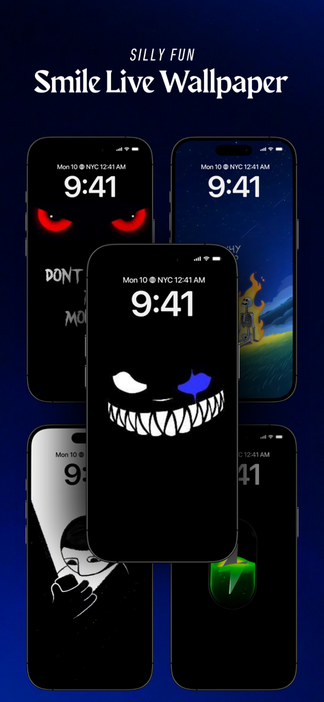 Charging Animation - Chimomo - Uma coleção de papéis de parede escuros e artísticos para a tela de bloqueio do iPhone com olhos brilhantes e personagens animados.