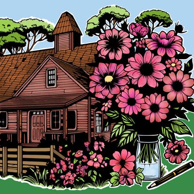 farmhouse flowers realistic