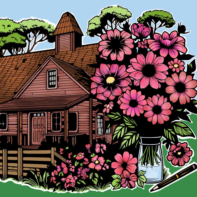 farmhouse flowers realistic