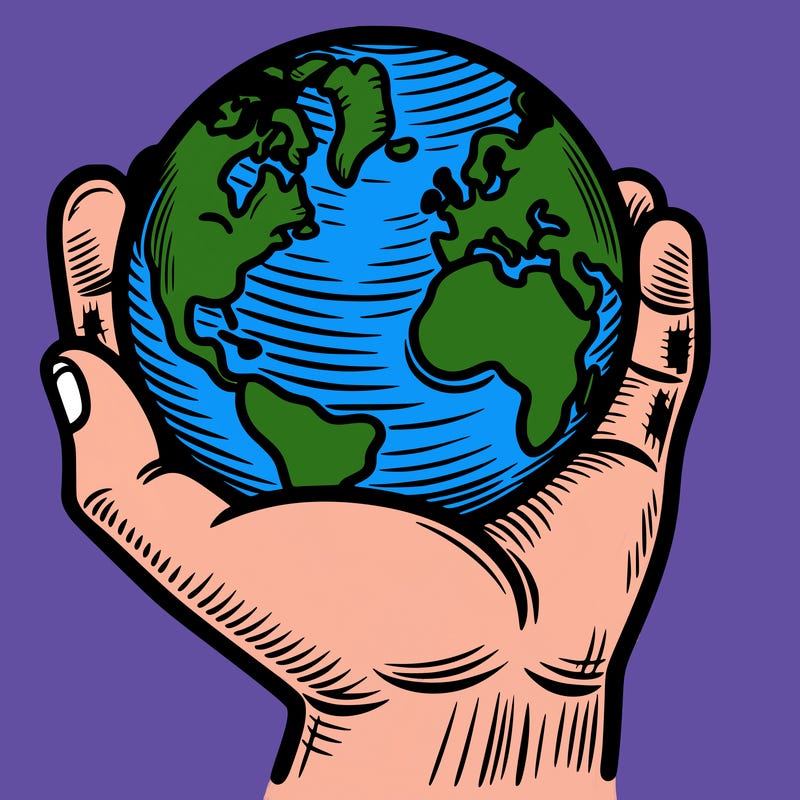 hand holding earth
