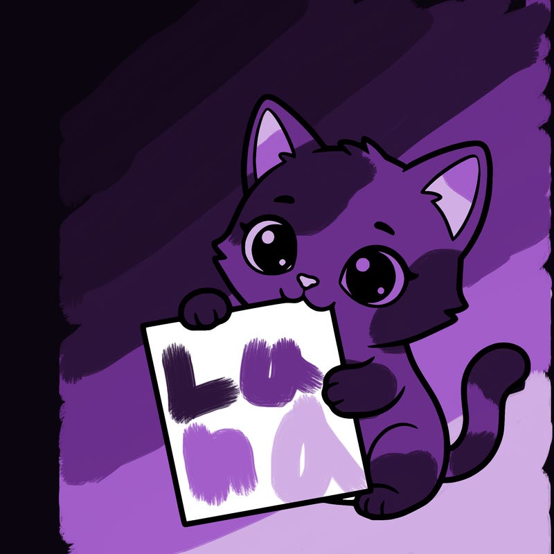 a small cat with a blank sheet of paper in its hand. the cat is sooooooo cute!