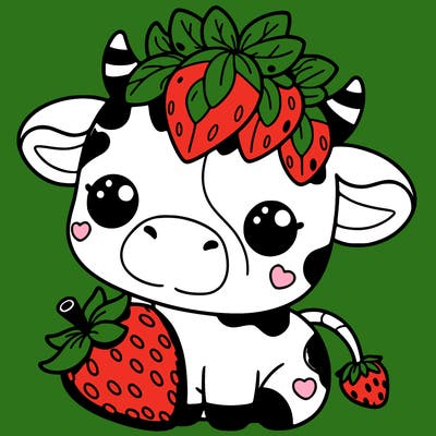 cute strawberry cow