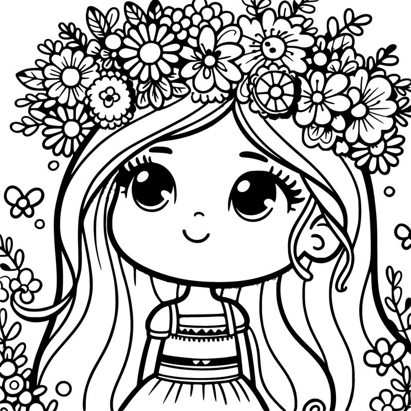 girl with flowers crown