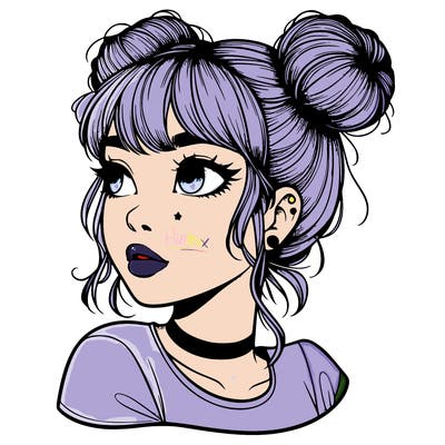 realistic girl with spacebuns