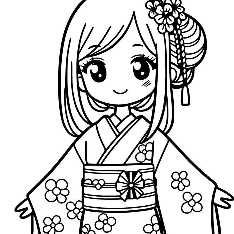 japanese girl wearing a kimono