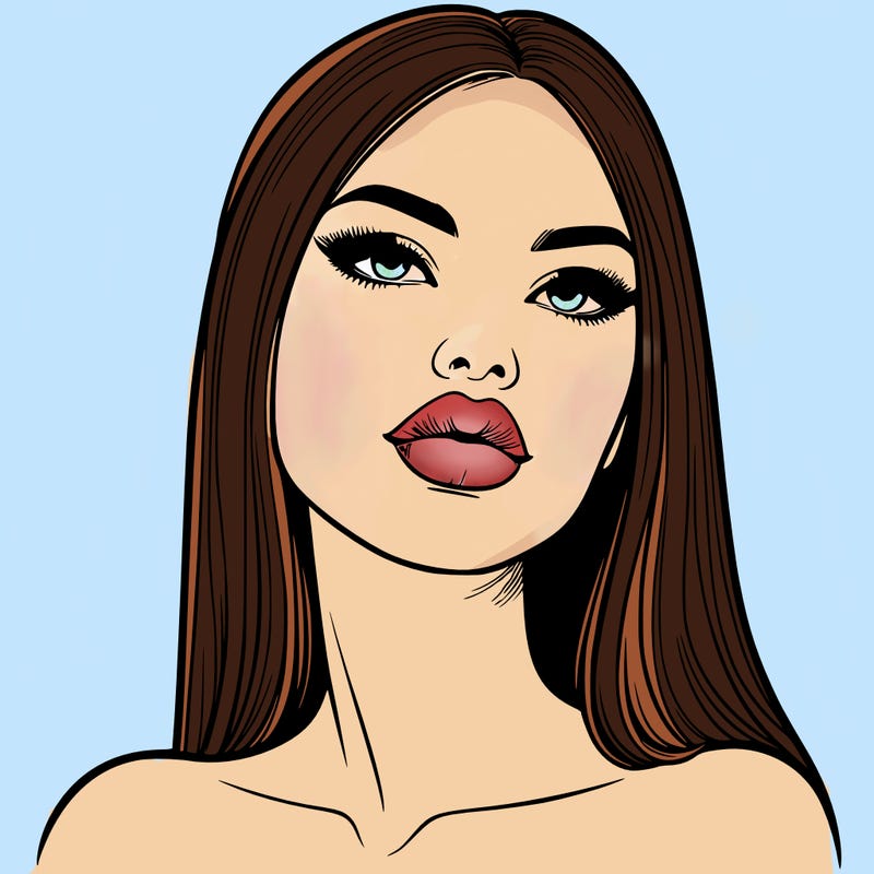 realistic woman with full lips