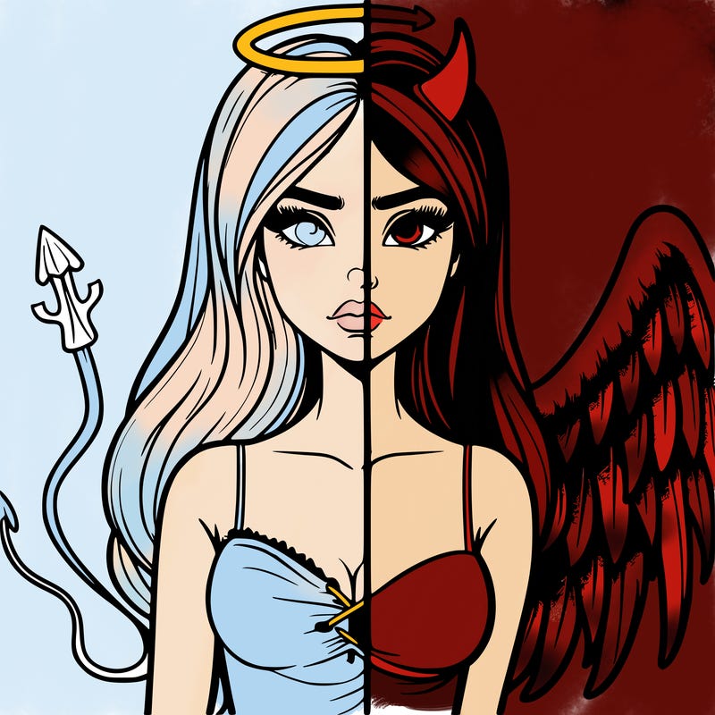 devil vs angel realistic girl
