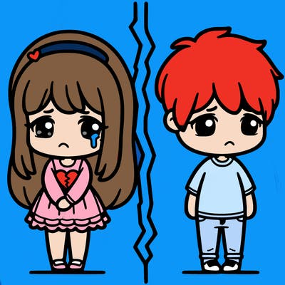 sad girl split with sad boy