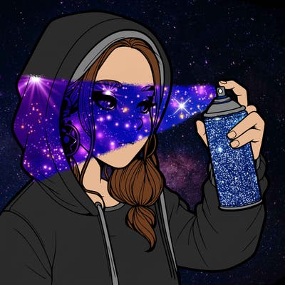 a realistic girl, spray painting