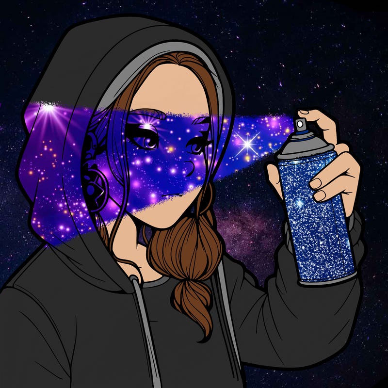 a realistic girl, spray painting