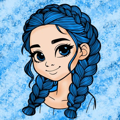 girl with braids realistic