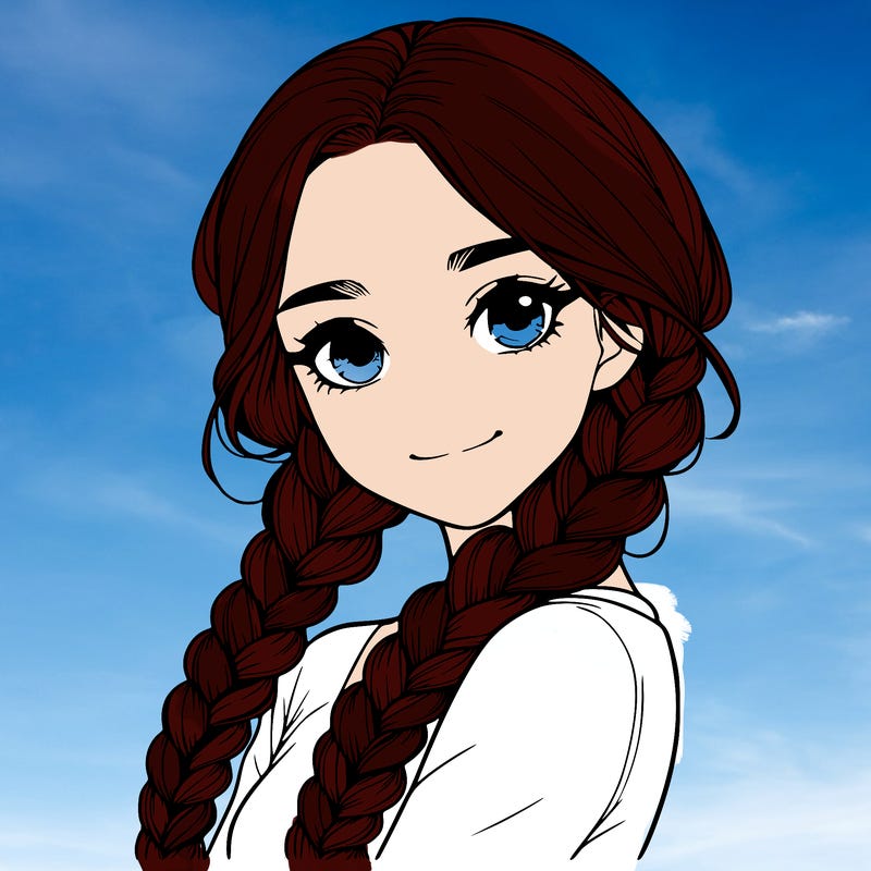 realistic girl with braids