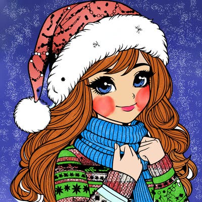 realistic christmas girl