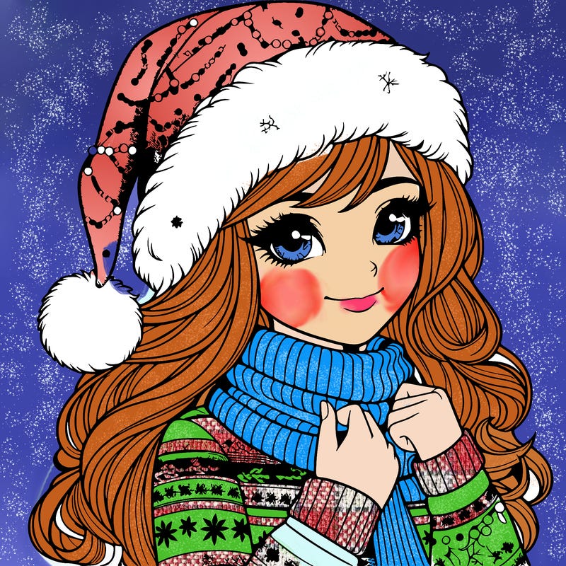 realistic christmas girl