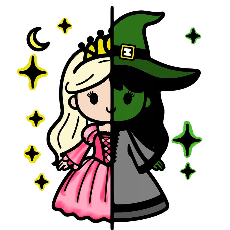 split princess and witch