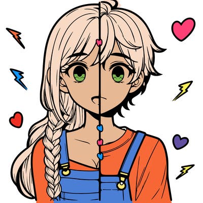 realistic girl boy split