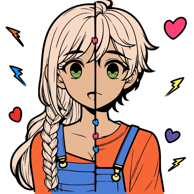 realistic girl boy split