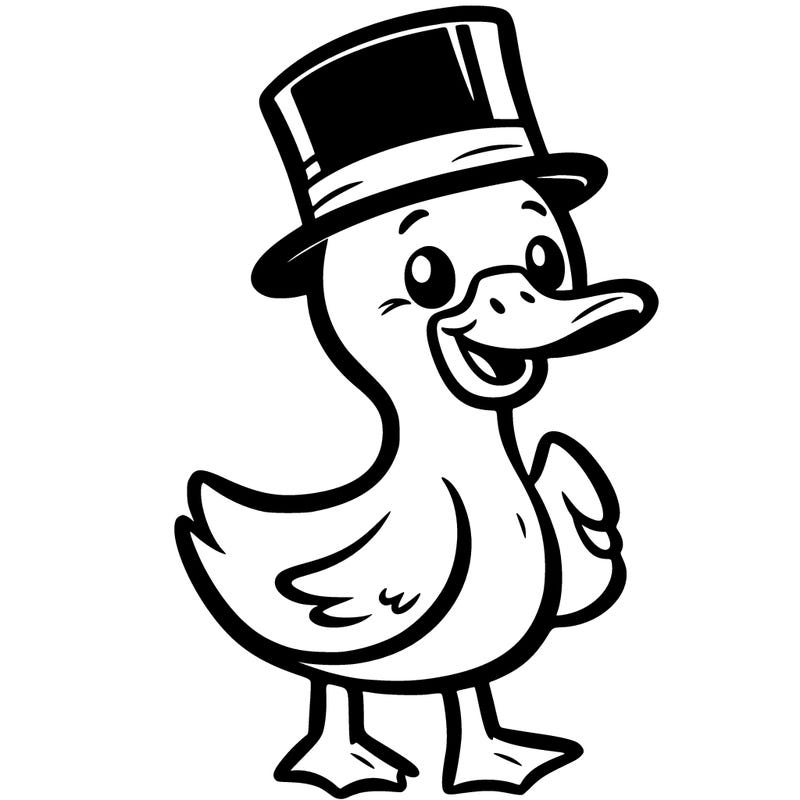 duck wearing a top hat