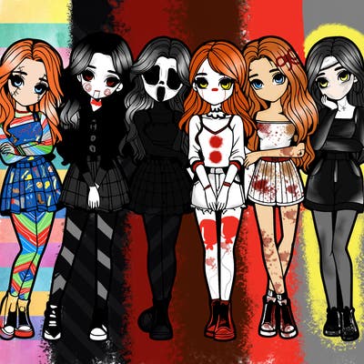 a group of girls realistic