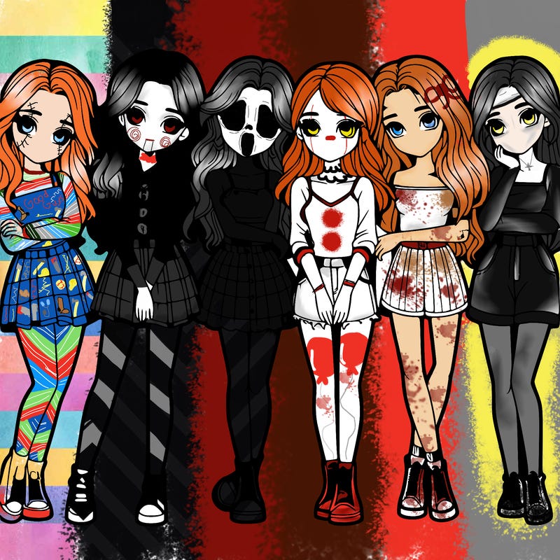 a group of girls realistic