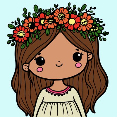 girl with flowers crown