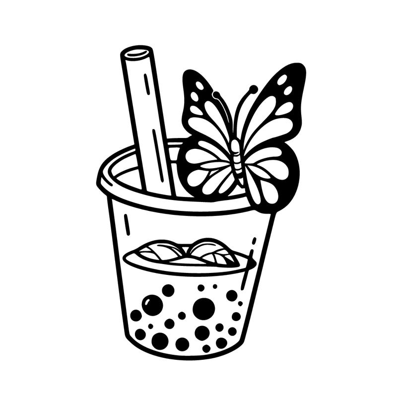 butterfly boba cup