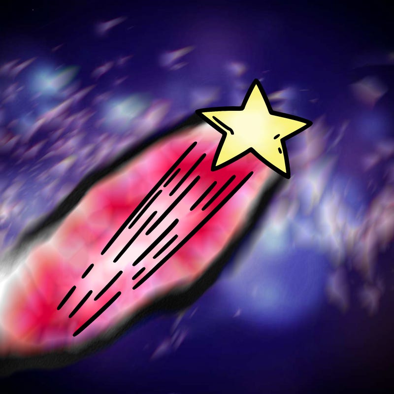 a shooting star in the sky