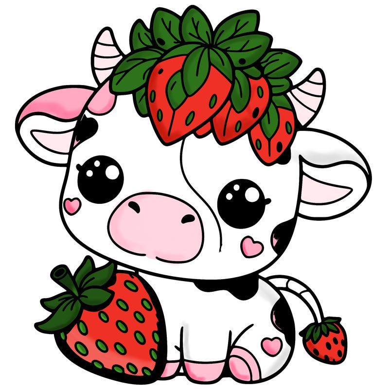 cute strawberry cow